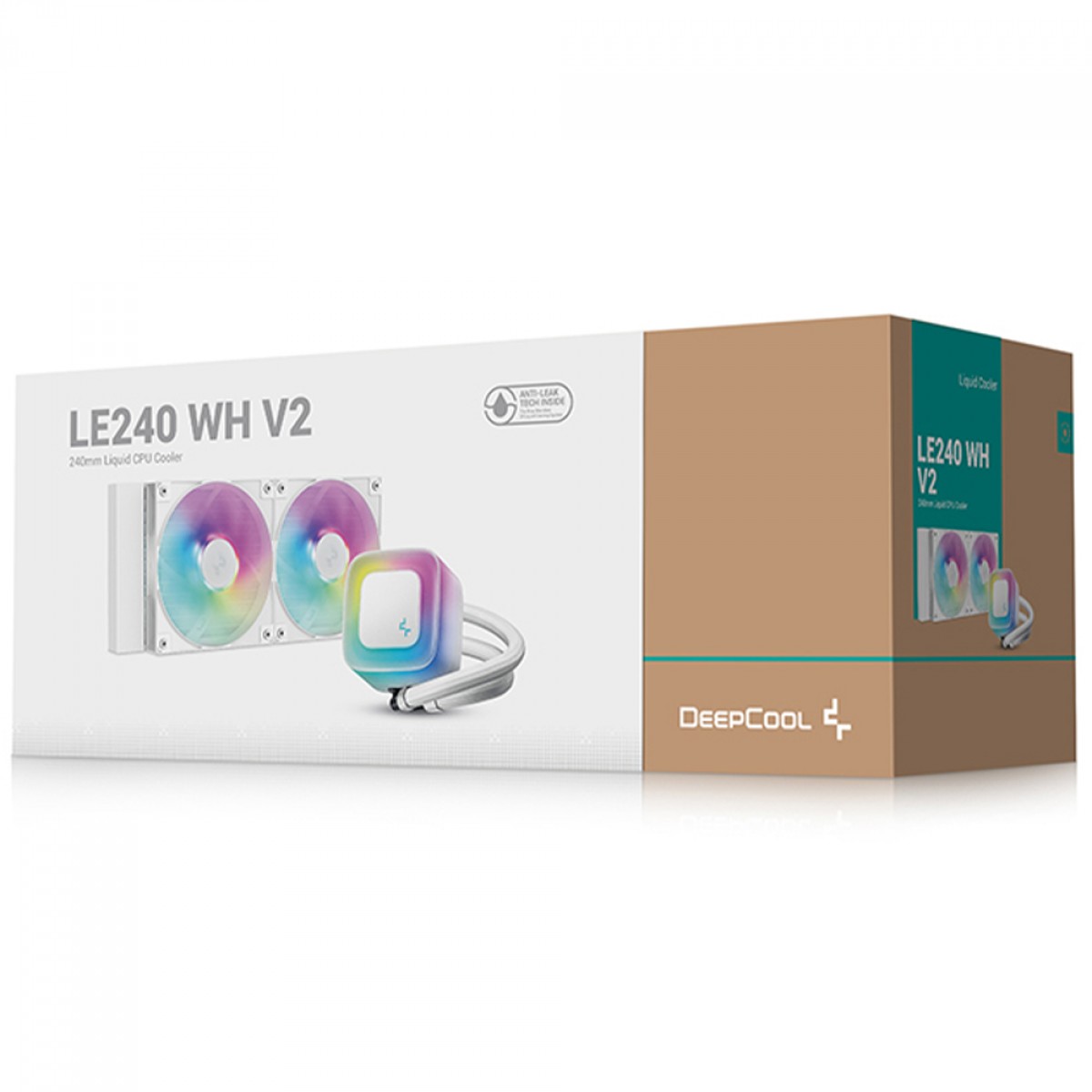 Water Cooler Branco DeepCool LE240 V2, Dual Fan ARGB, 240mm, Intel-AMD , R-LE240-WHAMMN-G-2 - Imagem 2