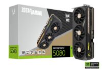 Placa de Vídeo RTX 5080 16GB Zotac GAMING SOLID OC, ARGB, Tri Fan, Nvidia GeForce, GDDR7, DLSS 4, Ray Tracinng