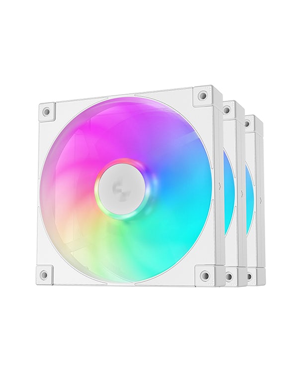 Kit 3x Cooler Fan DeepCool FD14, ARGB, 140mm, Branco, 1650 RPM, 82 CFM - R-FD14-WHAPN3-G - Imagem 2