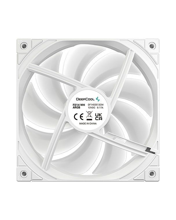 Kit 3x Cooler Fan DeepCool FD14, ARGB, 140mm, Branco, 1650 RPM, 82 CFM - R-FD14-WHAPN3-G - Imagem 4