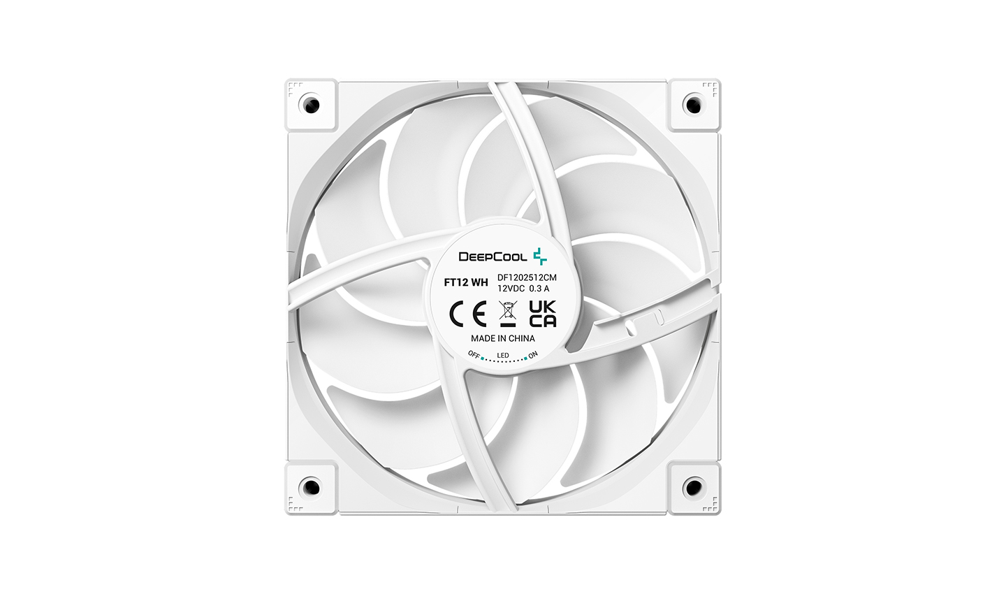 Kit 3 Cooler Fan Para Gabinete DeepCool FT12 Performance Branco, 120mm, PWM, 2150 RPM, 75 CFM - Imagem 3