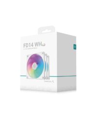 Kit 3x Cooler Fan DeepCool FD14, ARGB, 140mm, Branco, 1650 RPM, 82 CFM - R-FD14-WHAPN3-G