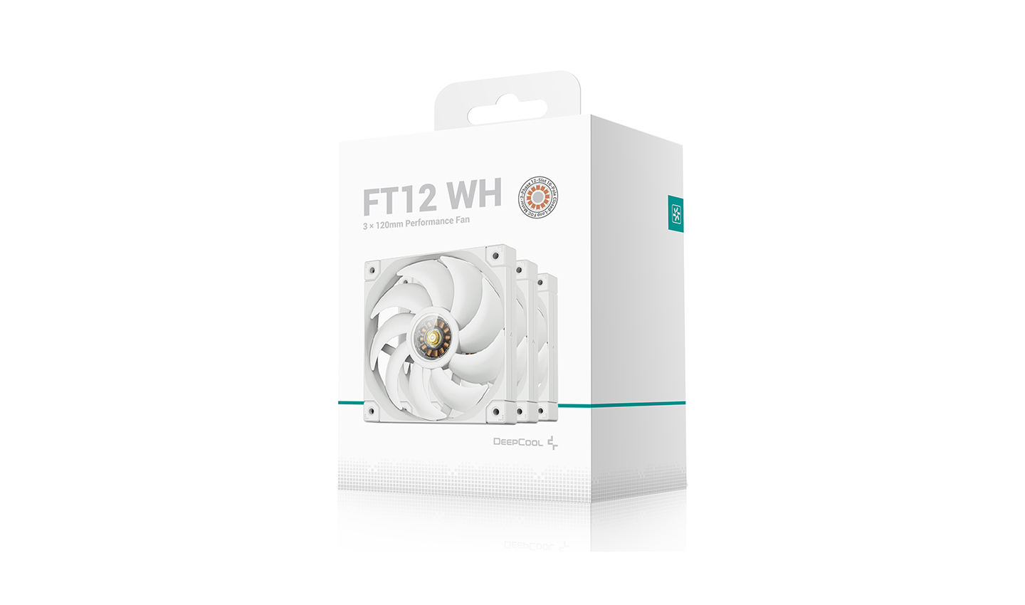 Kit 3 Cooler Fan Para Gabinete DeepCool FT12 Performance Branco, 120mm, PWM, 2150 RPM, 75 CFM