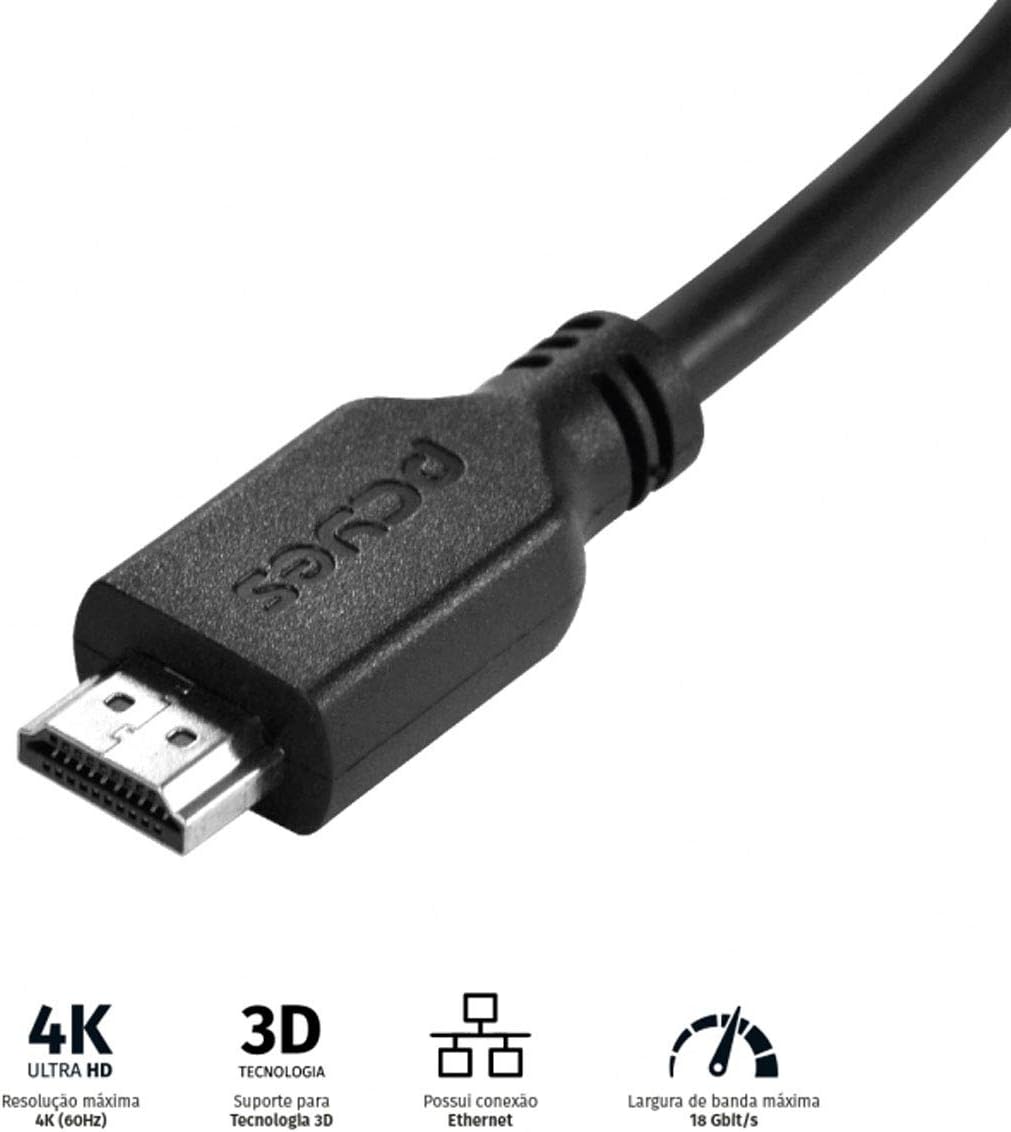 Cabo HDMI 2.0 Macho 50 centímentros- PHM20-05 - Imagem 4