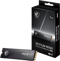 SSD 1TB Gen5 MSI Spatium M560  M.2 2280 Nvme Pcie 5.0 Leitura 10.200MB/S Gravacao 8.400MB/S