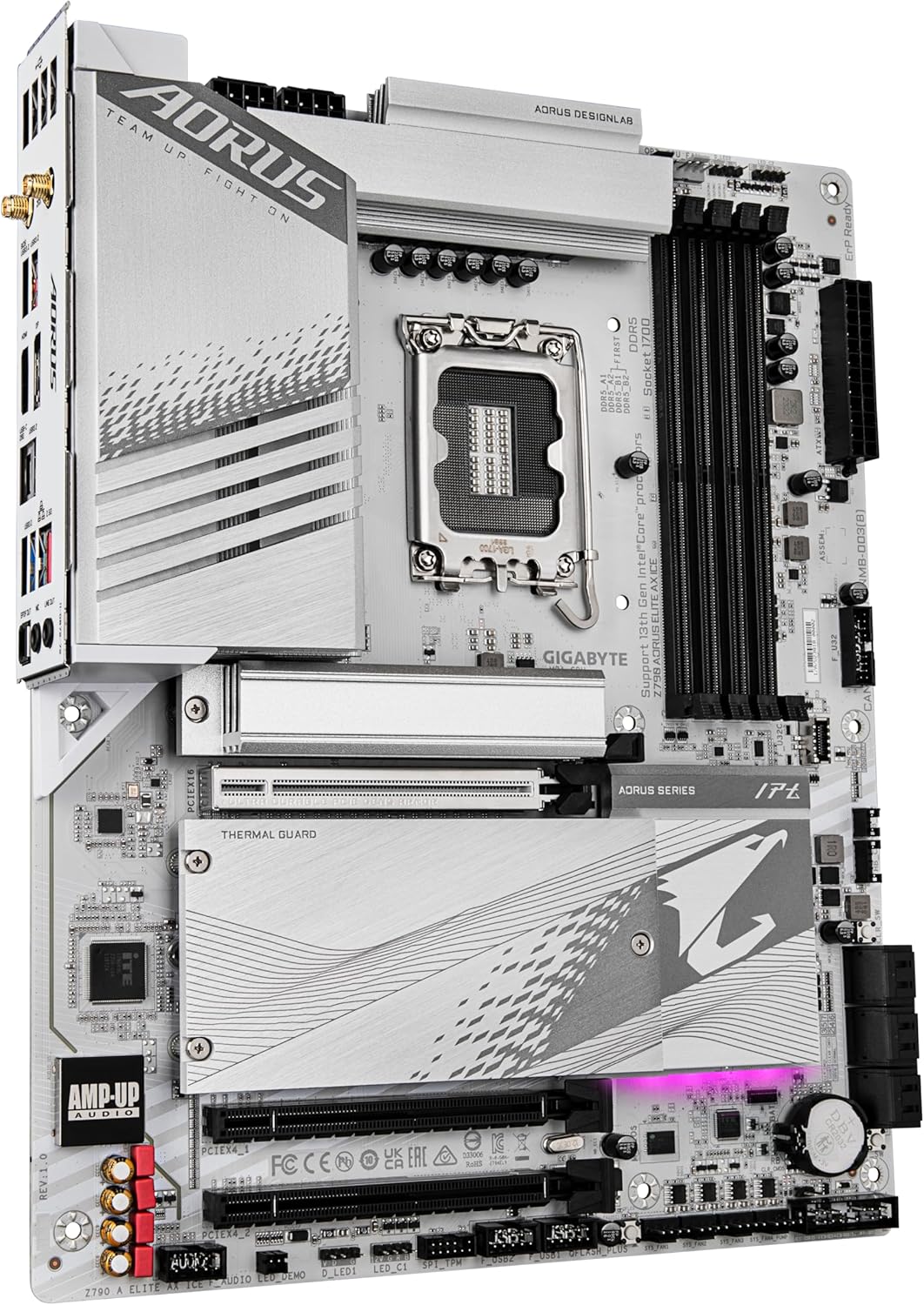 Placa Mãe Branca Z790 Aorus Elite AX Ice, DDR5, Intel LGA 1700, ATX, WIFI 6E, Bluetooth - Imagem 3