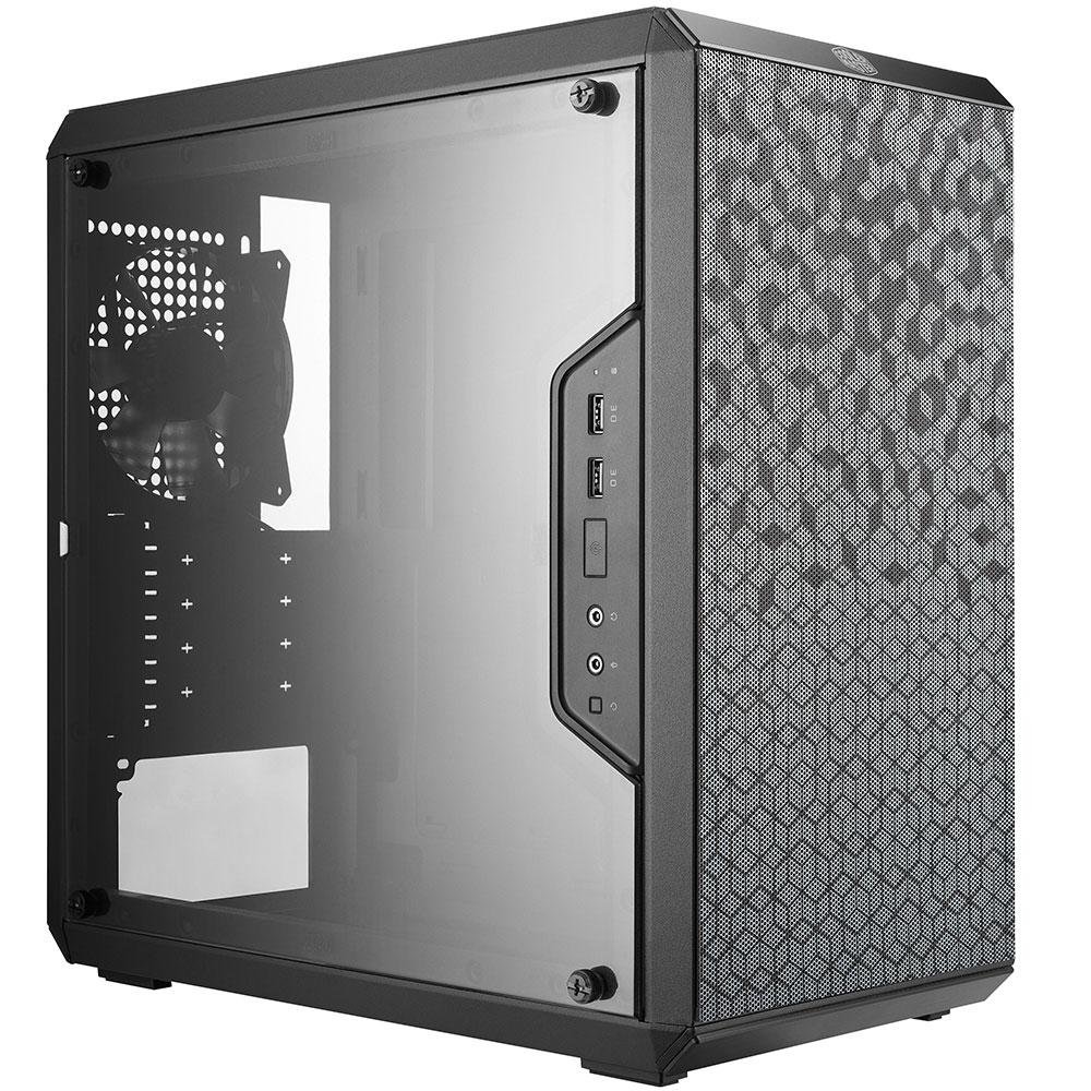 Gabinete Cooler Master MasterBox Q300L Mini Tower, Preto/Cinza, Extreme Airflow, Lateral Acrílico - MCB-Q300L-KANN-S00
