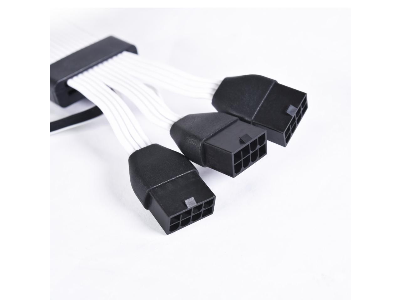 Cabo para Fonte Sleeved Lian Li Strimer Plus V2 Triplo 8 Pinos, PG5, ATX 3.0, GPU 600W, ARGB, 335mm - PW168-8PV2-BLACK - Imagem 5