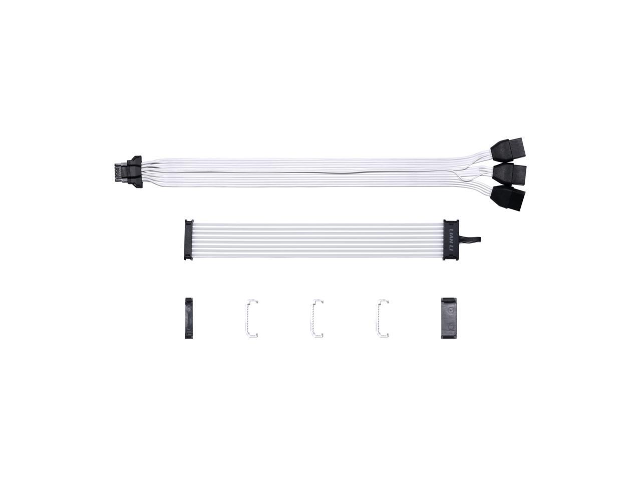 Cabo para Fonte Sleeved Lian Li Strimer Plus V2 Triplo 8 Pinos, PG5, ATX 3.0, GPU 600W, ARGB, 335mm - PW168-8PV2-BLACK - Imagem 3