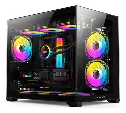 Gabinete Gamer Aquario R5 BLAST Preto, M-ATX, Sem Fans