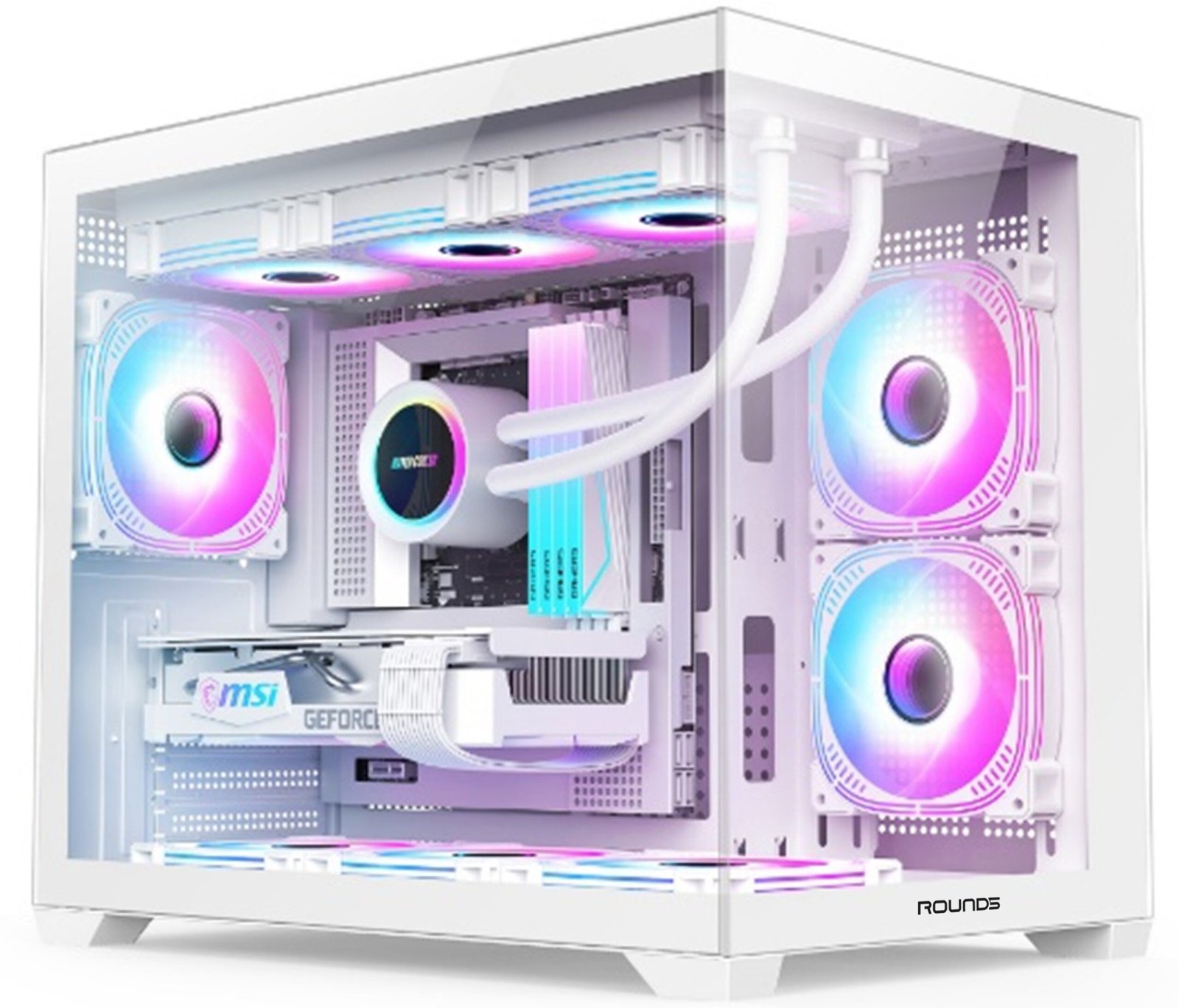Gabinete Gamer Aquario R5 BLAST Branco, M-ATX, Sem Fans
