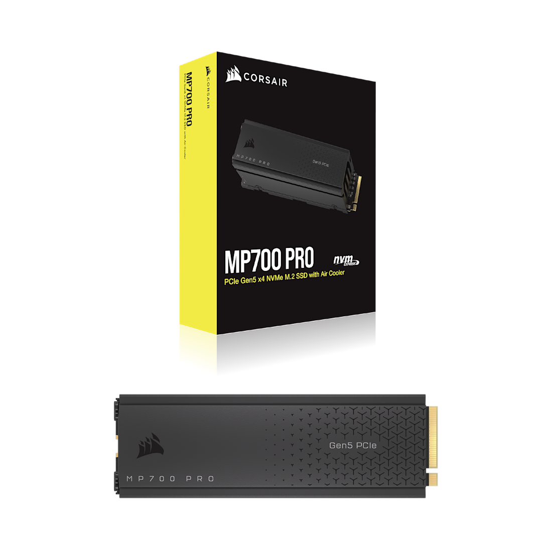 SSD Corsair MP700 Pro, 2TB, M.2 NVMe PCIe 5.0, Gen5 Com dissipador, Leitura 12400MB/s e Gravação 11800MB/s
