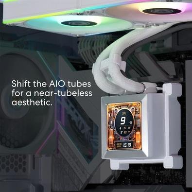 Water Cooler Lian Li Hydroshift 360R Display LCD, 360mm, ARGB, Com Display, Intel/AMD, Branco - HSLCD36RW
