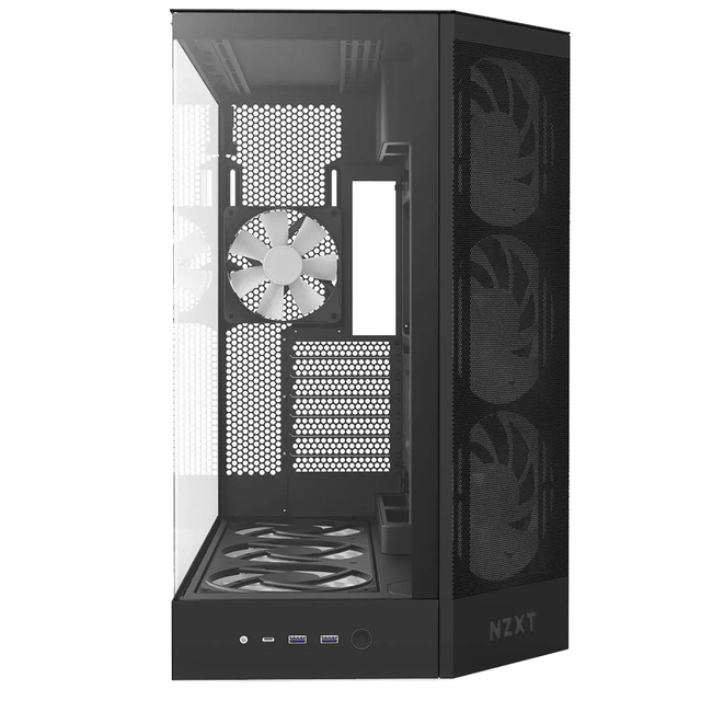 Gabinete Nzxt H9 Flow RGB+ 2025 Usb Type-C Preto 7 Fans Vidro Temperado Mid Tower - CM-H92FB-P1 - Imagem 4