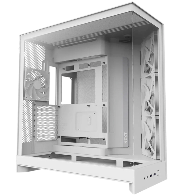 Gabinete Nzxt H9 Flow 2025 Usb Type-C Branco 4 Fans Vidro Temperado Mid Tower - CM-H92FW-01
