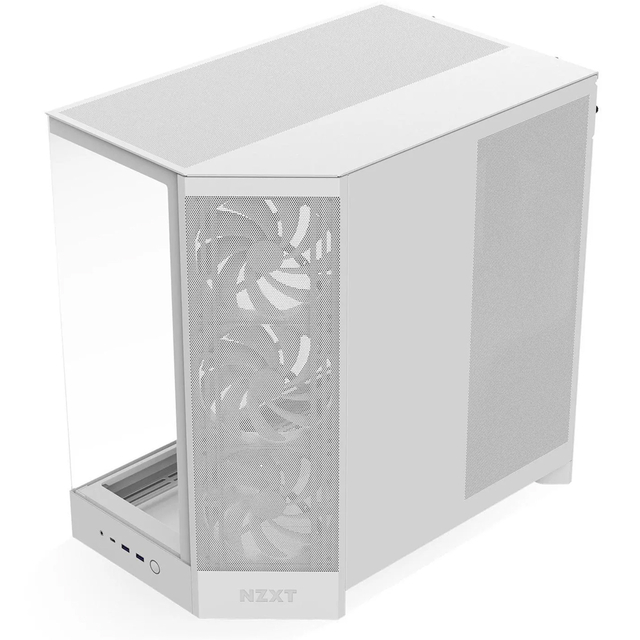 Gabinete Nzxt H9 Flow 2025 Usb Type-C Branco 4 Fans Vidro Temperado Mid Tower - CM-H92FW-01 - Imagem 4