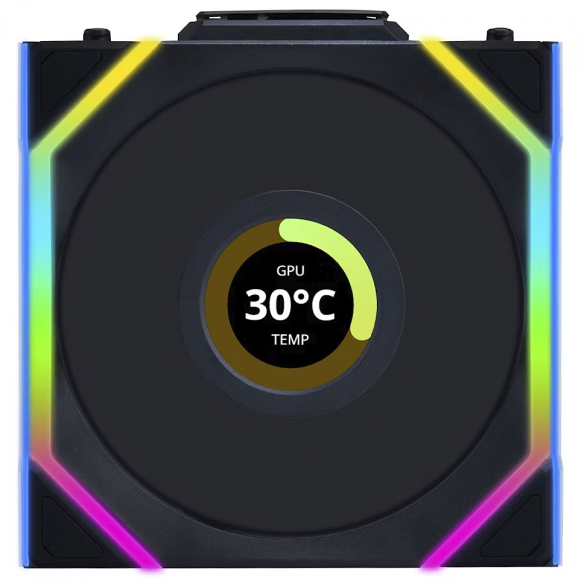 Cooler Fan Lian Li Uni Fan SL Display LCD Wireless Reverse Blade Preto 120mm PWM ARGB - 12RSLLCD1W1B