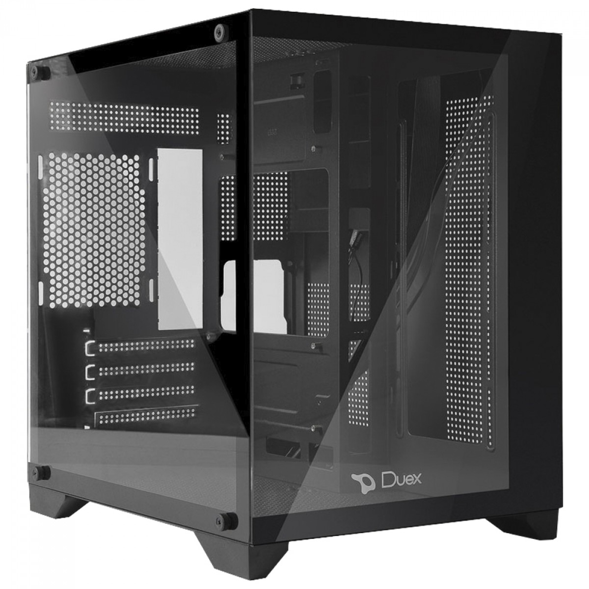 Gabinete Gamer Aquario Duex DXJ270-2, Mini-Tower, Lateral De Vidro, Preto, DXJ270-BK