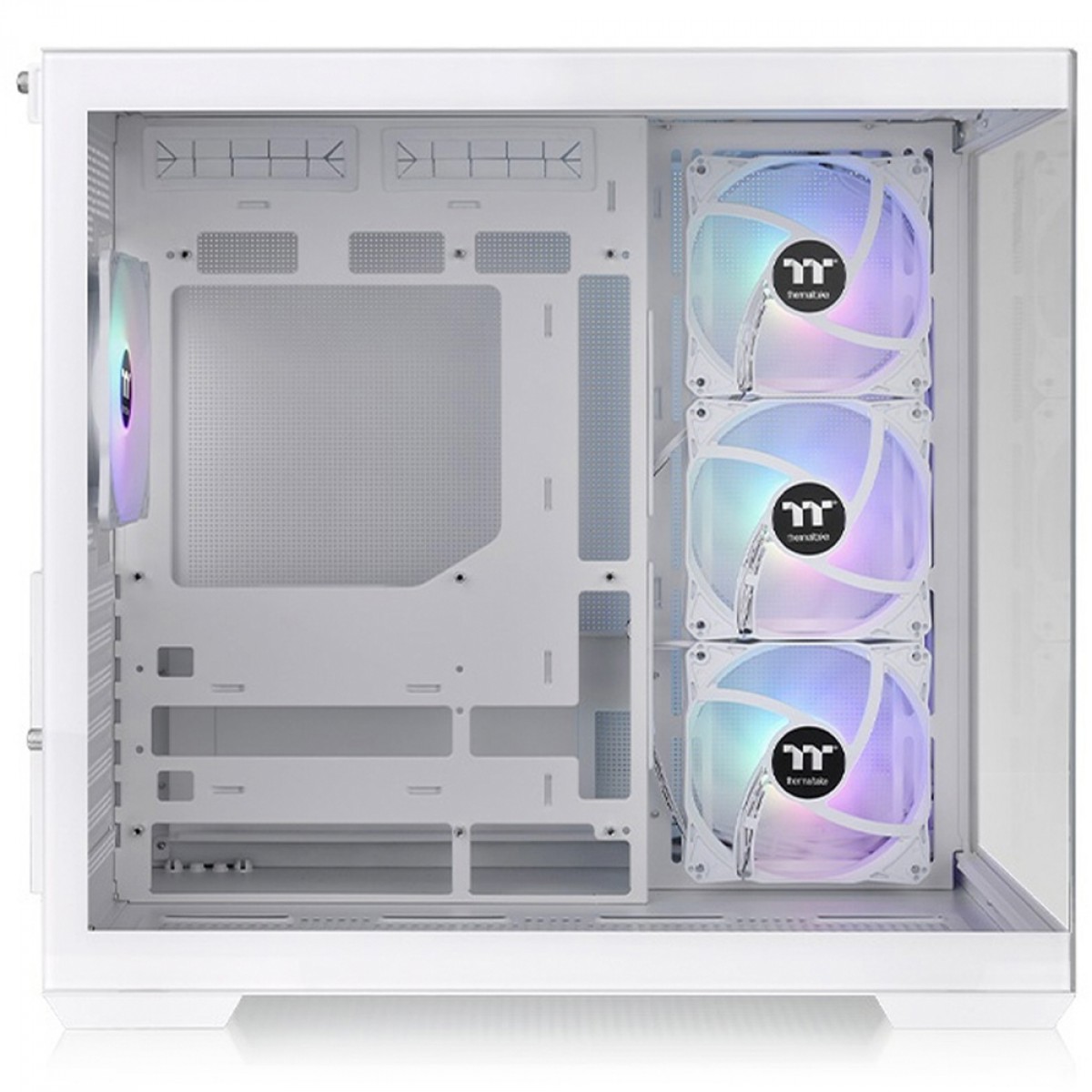Gabinete Branco Thermaltake View 380 TG ARGB Snow, Mid Tower, Vidro Temperado, ATX, Com 4 Fans, - Imagem 2