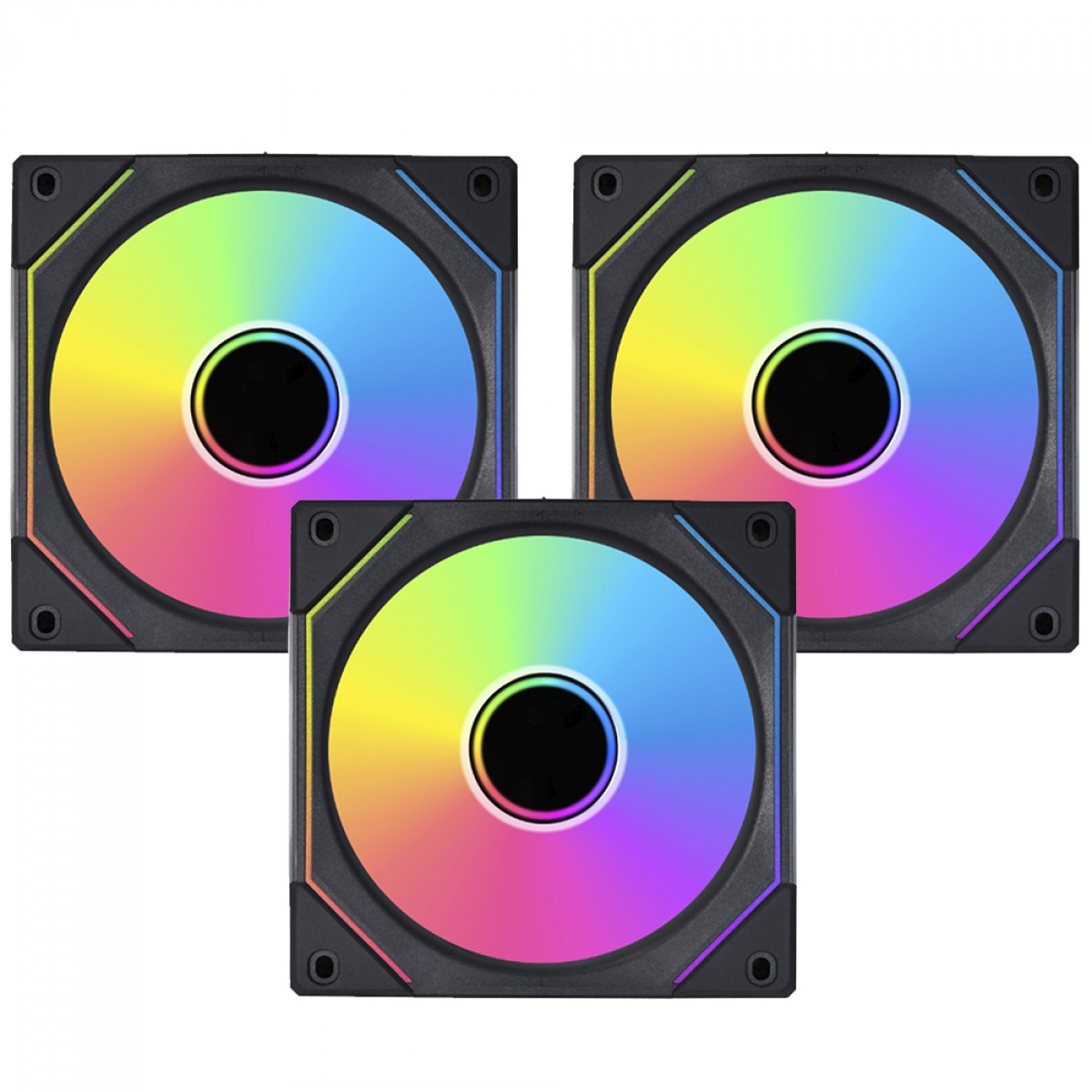 Kit 3x Cooler FAN Gamer Lian Li UNI FAN SL Infinity Preto, RGB, 120mm, 2100 RPM, 61 CFM - UF-SLIN120-3B - Imagem 2