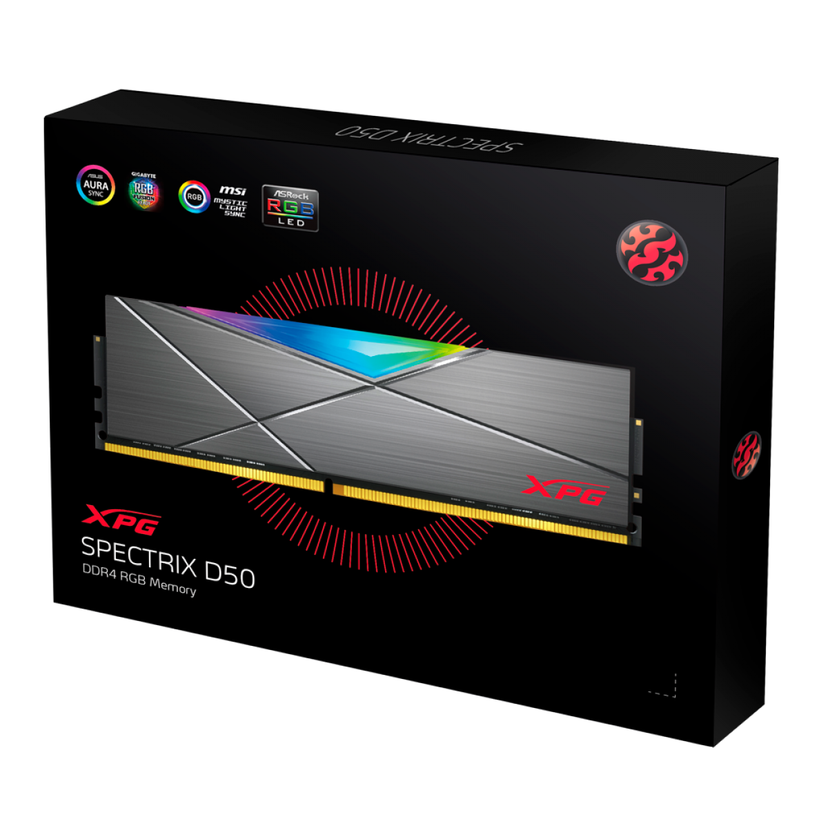 Memória XPG Spectrix D50, RGB, 16GB (2x8GB), 4133MHz, DDR4, CL19, Cinza - AX4U41338G19J-DT50 - Imagem 3