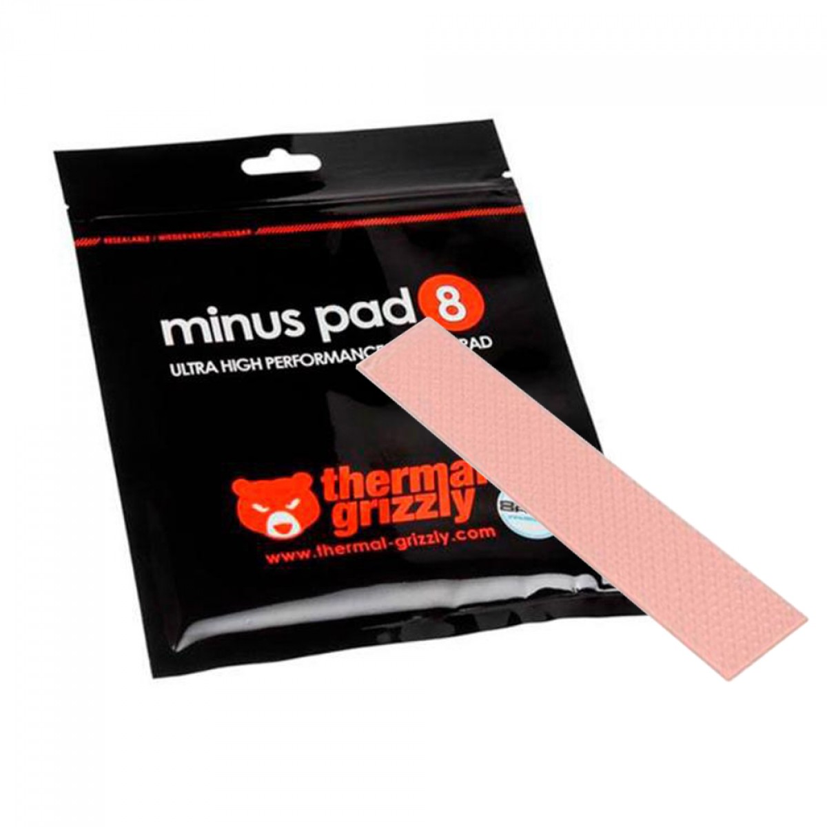 Thermalpad (Almofada Térmica) Thermal Grizzly Minus Pad 8, 120 x 20 x 1.5mm, 8W/mk - TG-MP8-120-20-15-1R