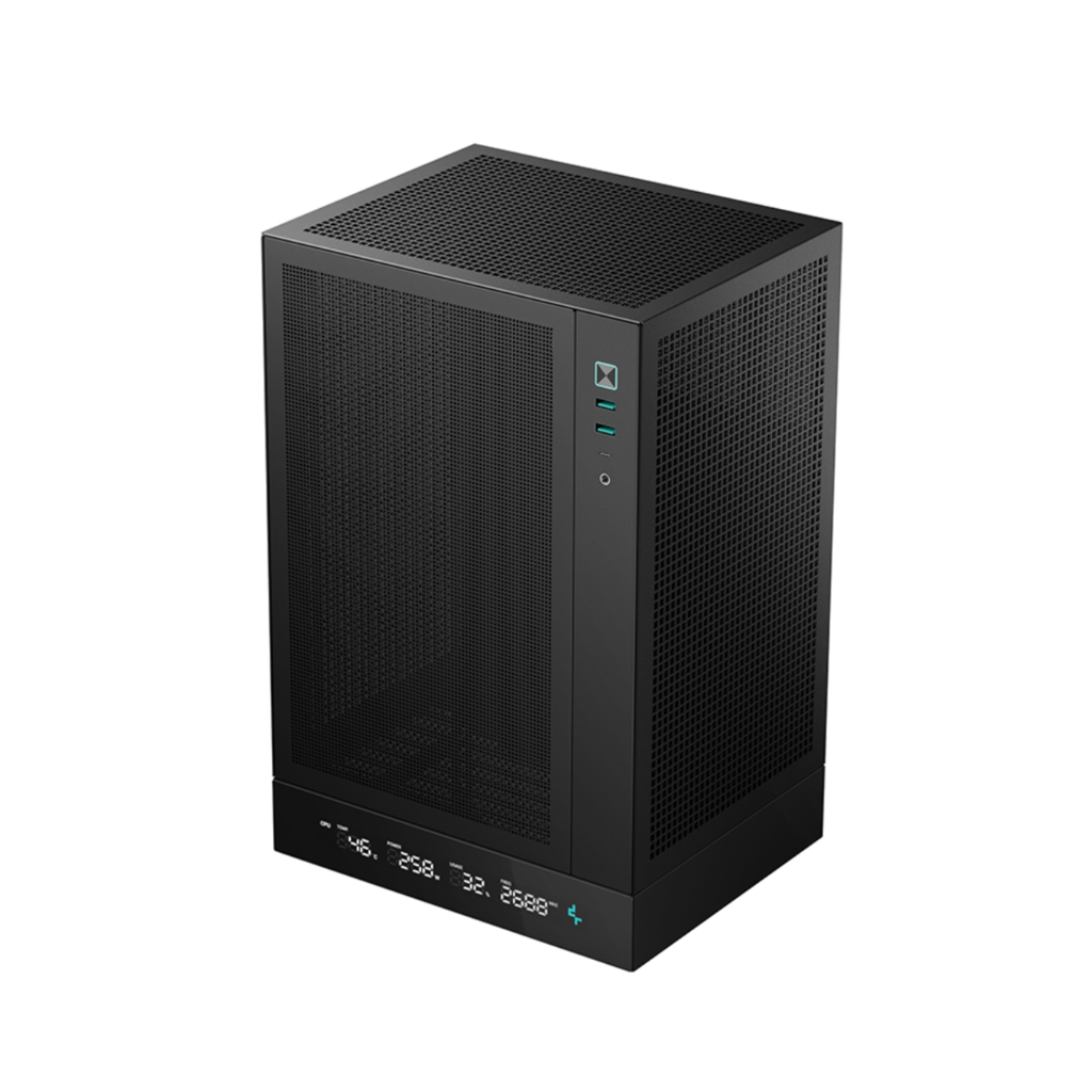 Gabinete Mini ITX DeepCool CH170 Digital Mesh Preto, ultraportátil - R-CH170-BKNPI0D-G-1
