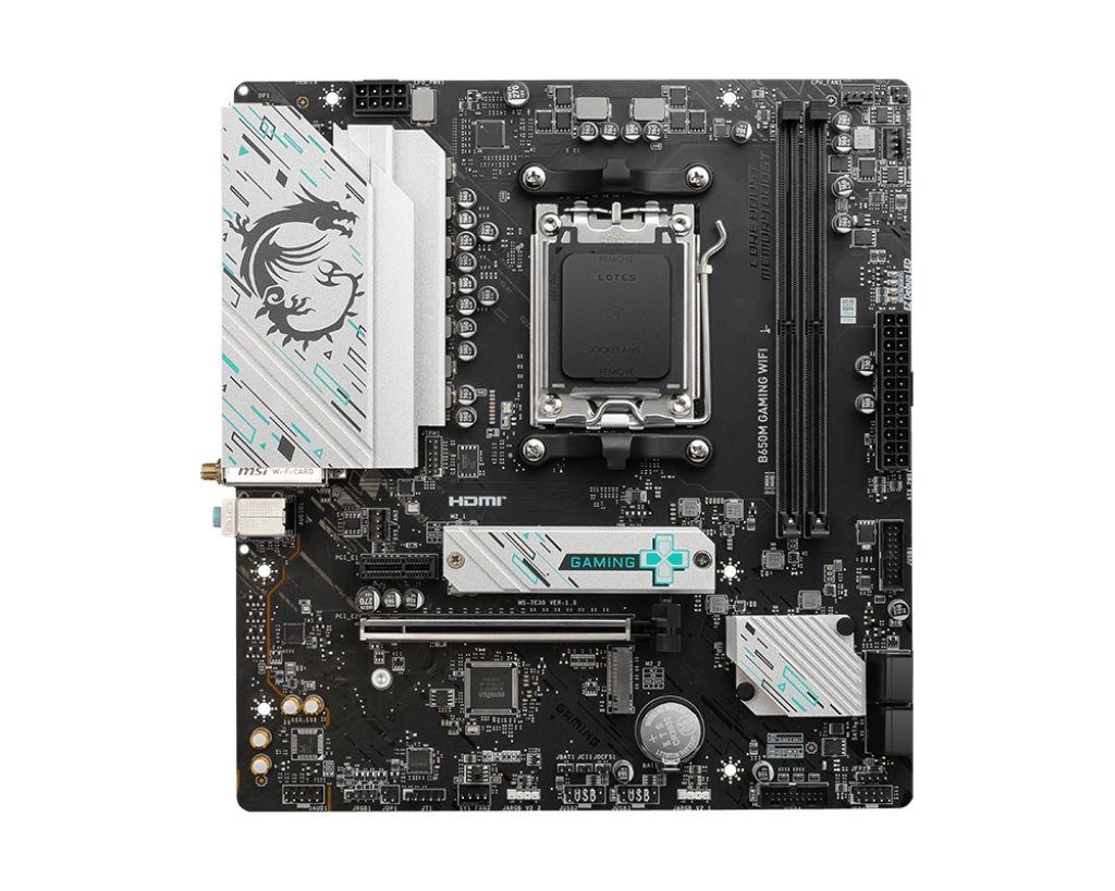 Placa Mãe MSI B650M Gaming, AMD AM5, M-ATX, DDR5, Wi-Fi - B650M GAMING WIFI - Imagem 2