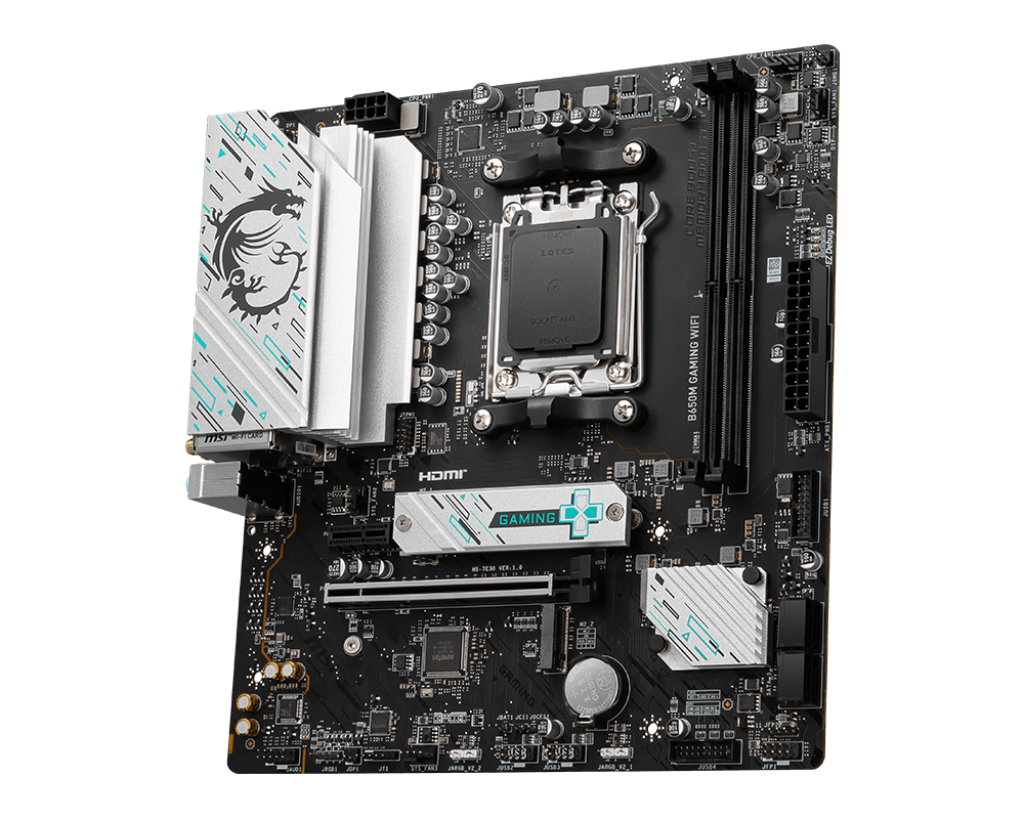 Placa Mãe MSI B650M Gaming, AMD AM5, M-ATX, DDR5, Wi-Fi - B650M GAMING WIFI - Imagem 3