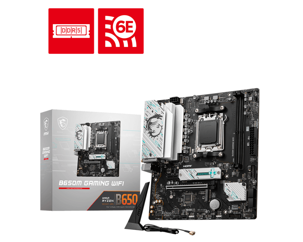 Placa Mãe MSI B650M Gaming, AMD AM5, M-ATX, DDR5, Wi-Fi - B650M GAMING WIFI