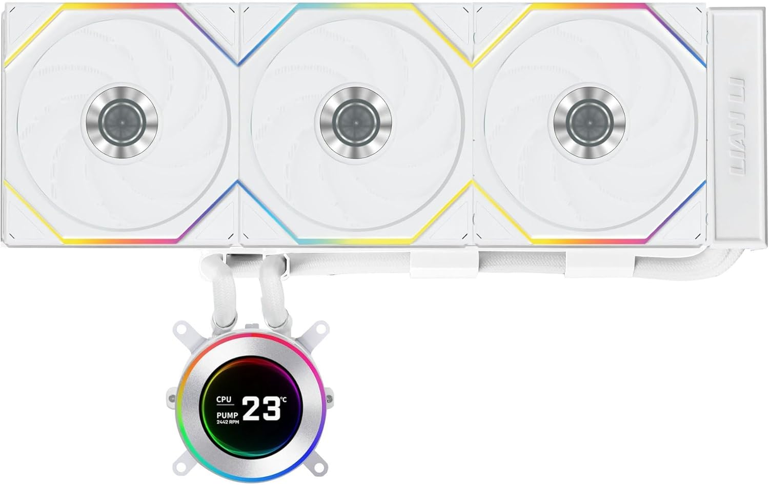 Water Cooler Lian Li Hydroshift II LCD-C 360TL Uni Fan Branco ARGB 360mm - GHS2LCD36TW