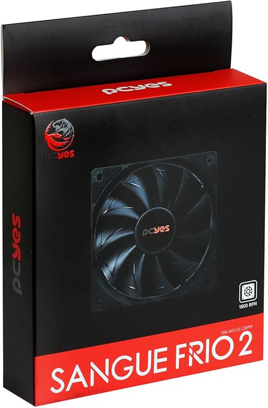 Cooler para Gabinete PCYES, 120mm, Preto, Sangue Frio 2, 1800 RPM, 74 CFM - FGSF2
