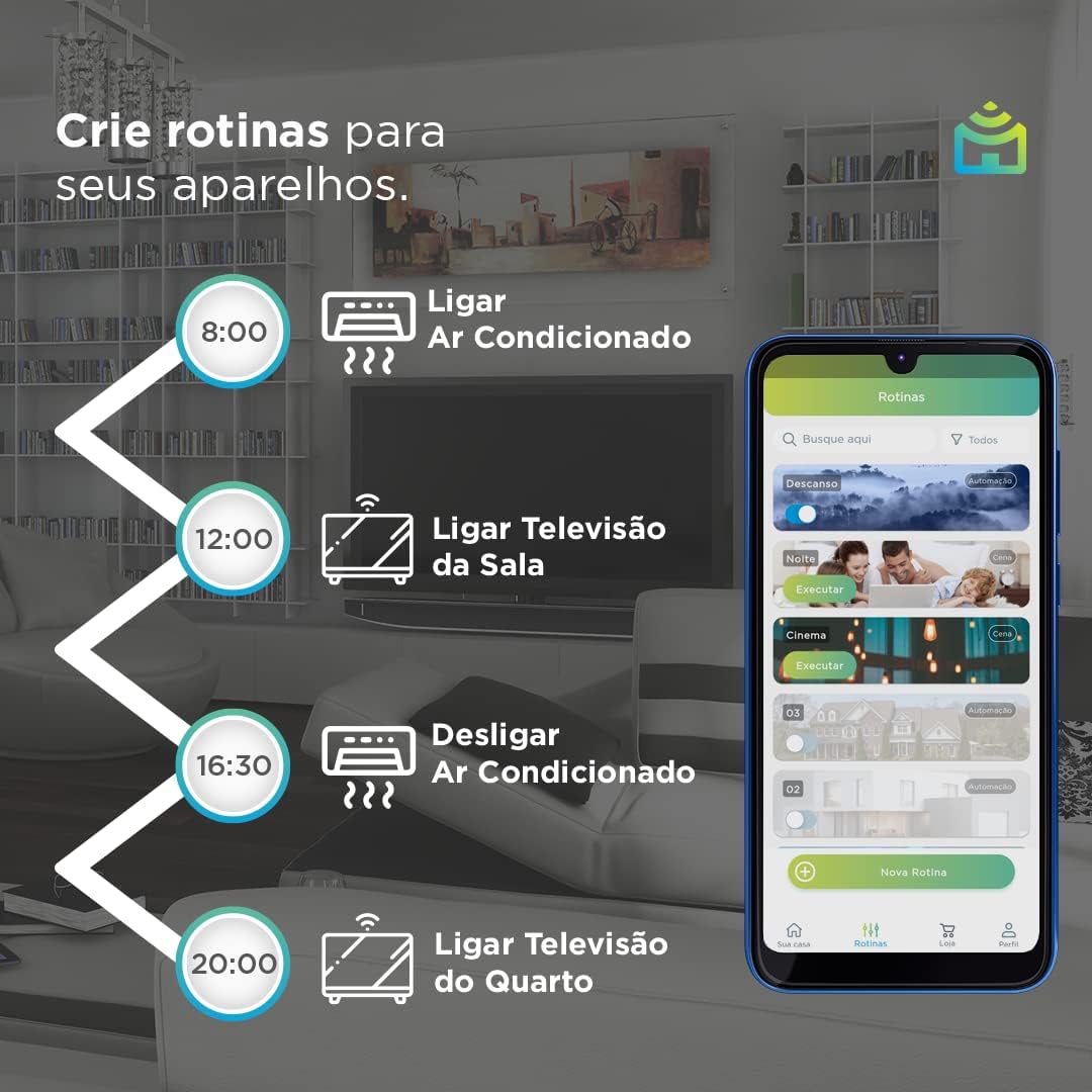 Smart Controle Remoto Inteligente Universal IR Wi-Fi Positivo, Controle Pelo Celular ou Comando de Voz, Alexa e Google - Imagem 4