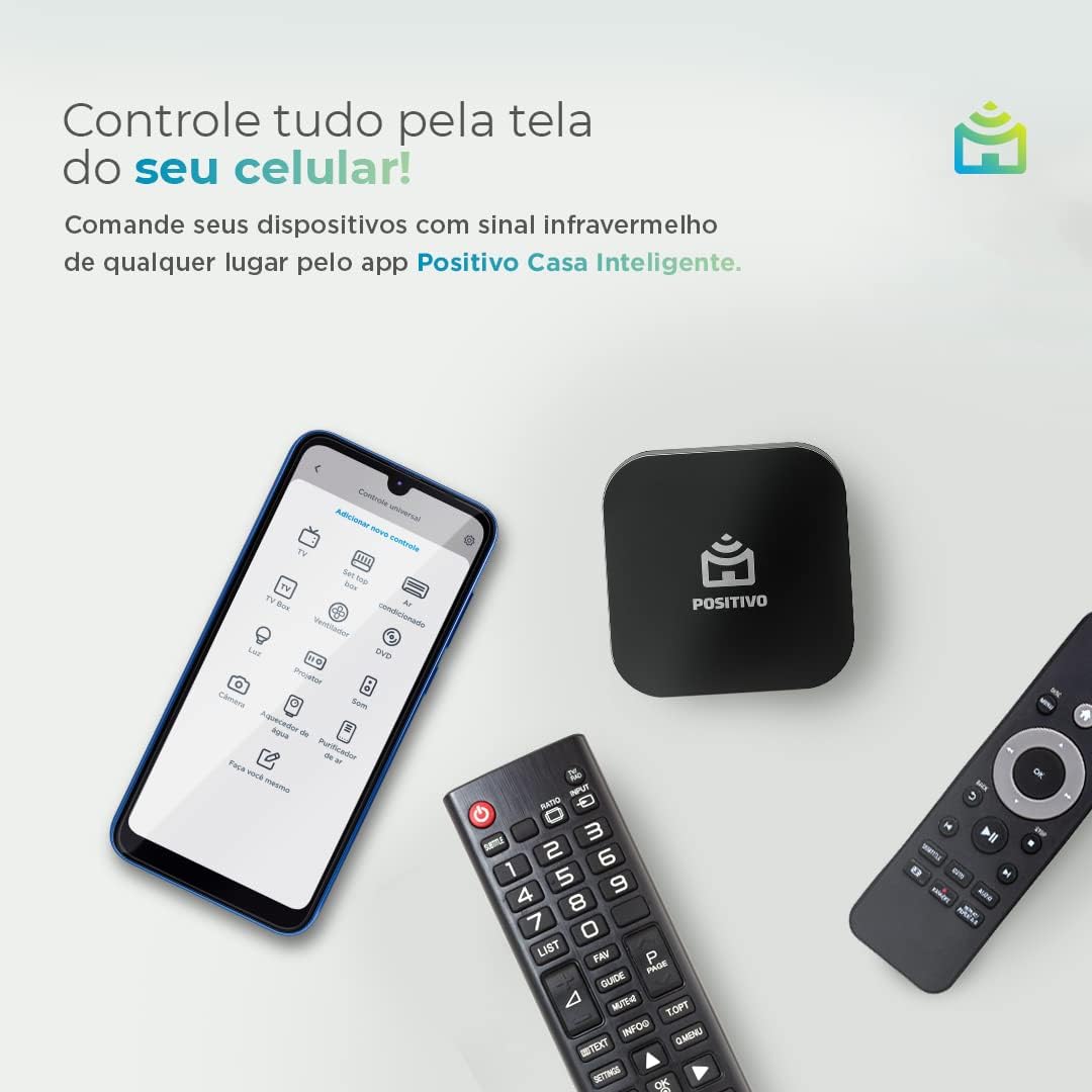 Smart Controle Remoto Inteligente Universal IR Wi-Fi Positivo, Controle Pelo Celular ou Comando de Voz, Alexa e Google - Imagem 3