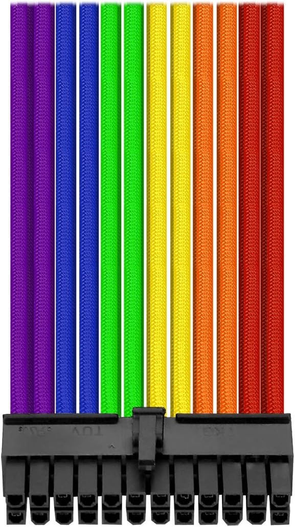 Kit de 7 Cabos Sleeved Thermaltake 300MM, Colorido, Rainbow - AC-049-CNONAN-A1 - Imagem 2