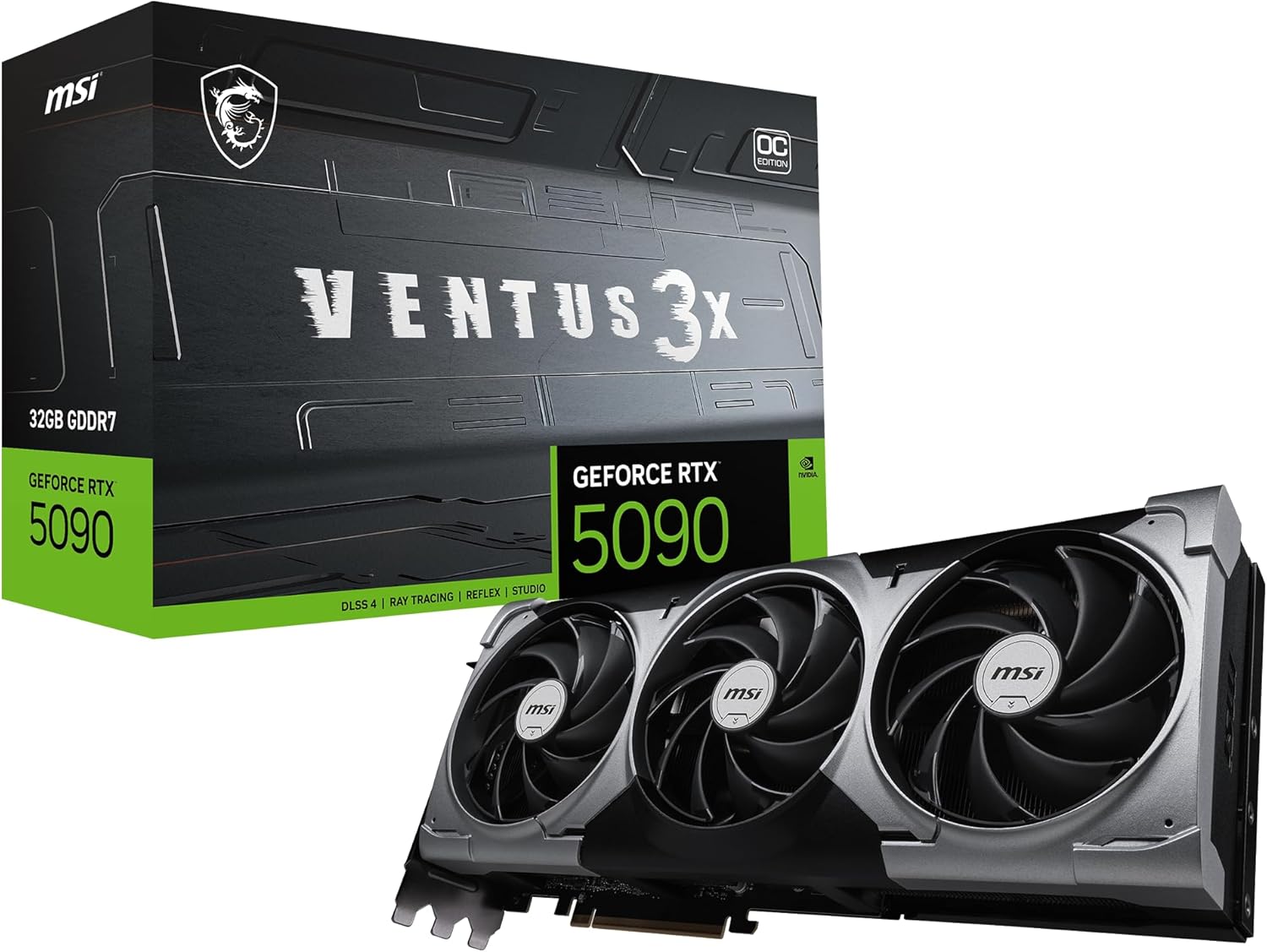 Placa de Video MSI GeForce RTX 5090 Ventus 3X OC, 32GB, GDDR7, 512-bit, DLSS4, FP4, Ray Tracing