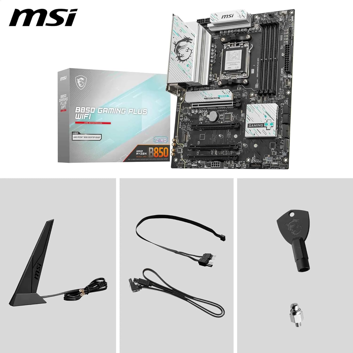 Placa Mãe MSI B850 GAMING PLUS WIFI7 e Bluetooth, AM5, 4xDDR5, USB 4, 3x M2 - Imagem 7