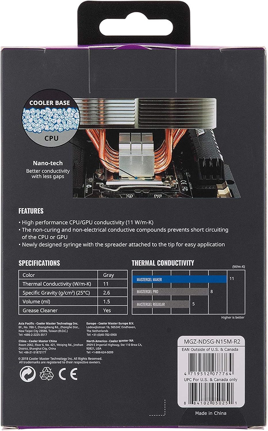 Pasta Térmica para Processador Cooler Master MasterGel Maker, 4G, 1.5ml, Cinza, 11 W/m-K - MGZ-NDSG-N15M-R2 - Imagem 3