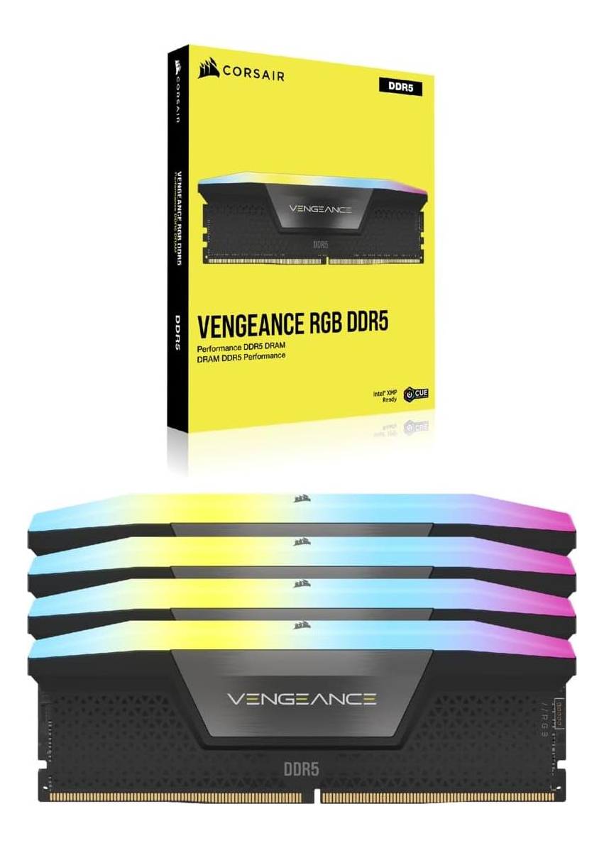 Memória RAM 192GB Corsair Vengeance RGB, (4x48GB), 5200MHz, DDR5, CL38, Otimizado Intel XMP - CMH192GX5M4B5200C38