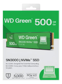 SSD 500GB Western Digital WD Green SN3000 NVMe, PCIe 4.0 Gen4, M.2 2280, Velocidade até 5.000 MB/s