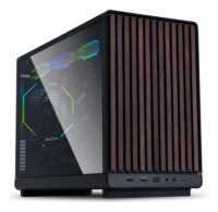 Gabinete Minimalista Lian Li A3 Preto com lateral Vidro e Frente de Madeira Usb Tipo-C para Placa Mãe M-ATX