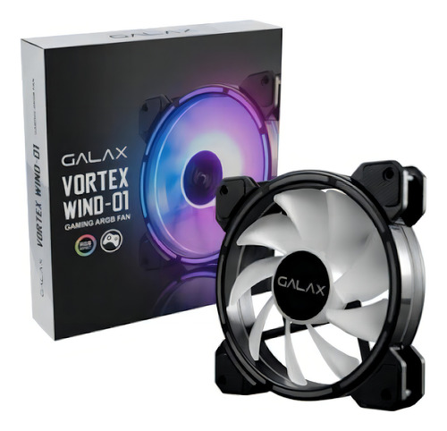 Cooler para Gabinete Galax ARGB 120mm Vortex 01 Preto - FG01T4PAR0