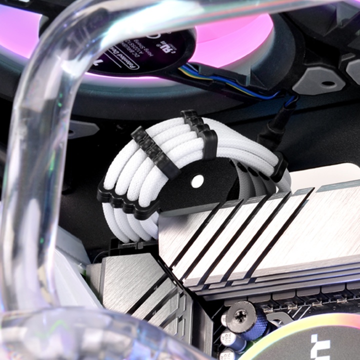 Kit de 7 Cabos Sleeved Thermaltake 300MM, Branco, All White- AC-050-CN6NAN-A3 - Imagem 3