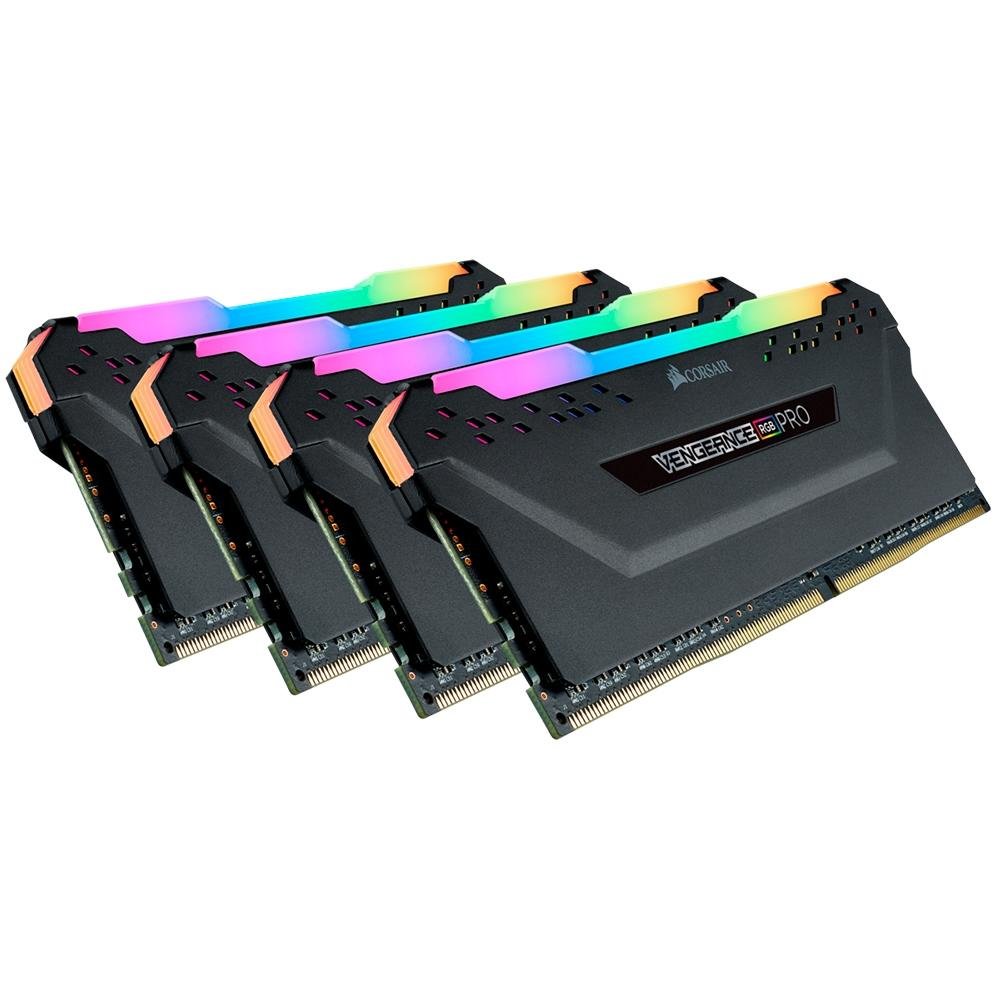 Memória Corsair Vengeance RGB Pro, 32GB (4x8GB), 3200MHz, DDR4, CL16, Preto - CMW32GX4M4C3200C16 - Imagem 3