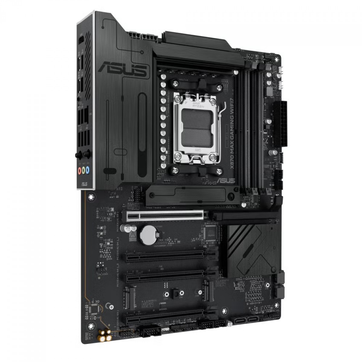 Placa Mãe Asus X870 MAX Black GAMING WIFI7 e Bluetooth, AMD AM5, ATX, DDR5, PCI 5.0 - Imagem 3