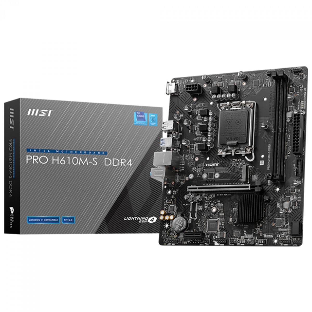 Placa Mãe MSI PRO H610M-S, Intel LGA 1700, MATX, DDR4, NVME M2
