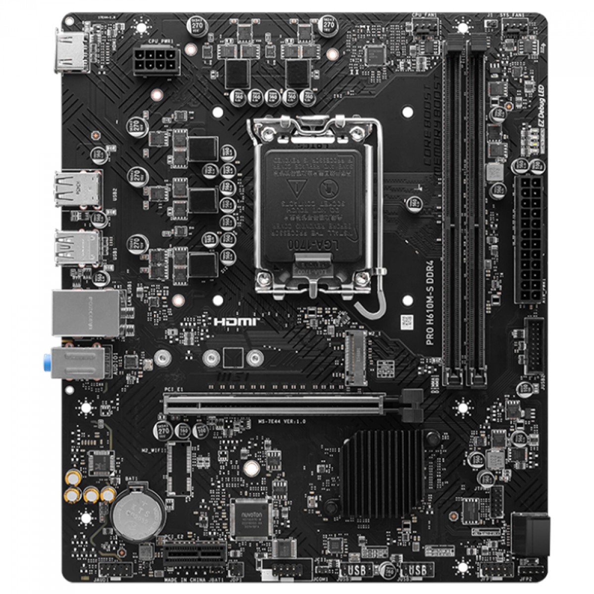 Placa Mãe MSI PRO H610M-S, Intel LGA 1700, MATX, DDR4, NVME M2 - Imagem 2