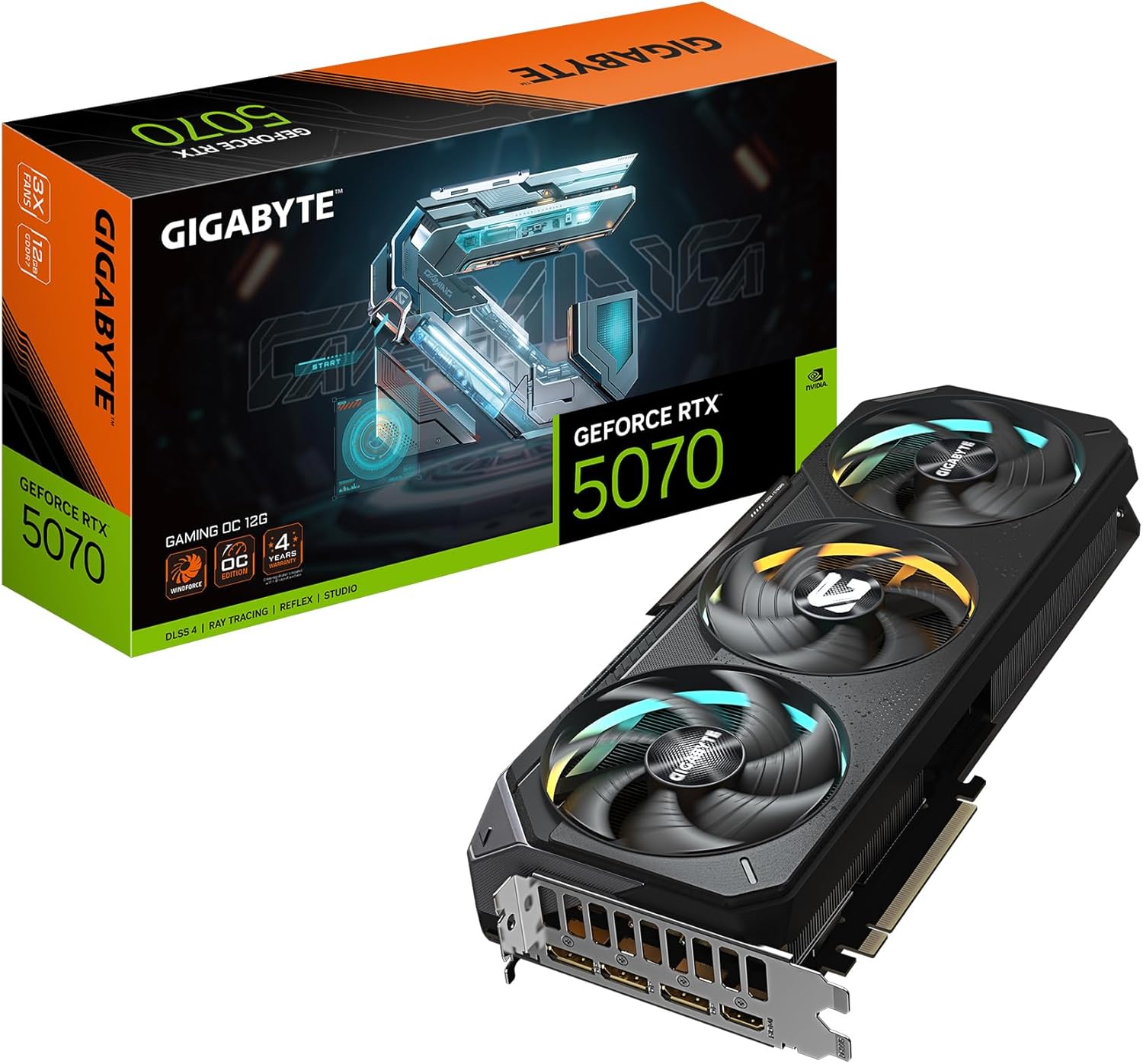 Placa de Vídeo RTX 5070 12GB Gaming OC RGB Gigabyte NVIDIA GeForce, GDDR7, DLSS, Ray Tracing