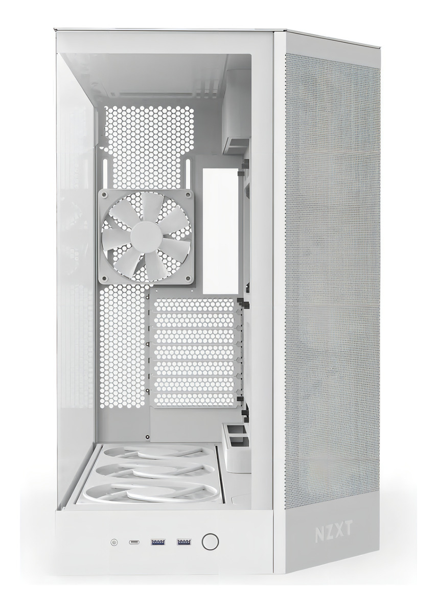 Gabinete Nzxt H9 Flow RGB+ 2025 Usb Type-C Branco 7 Fans Vidro Temperado Mid Tower - CM-H92FW-P1 - Imagem 5