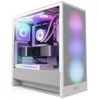Gabinete NZXT H5 Flow RGB, Mid Tower, Vidro Temperado, EATX, Com 4 Fans, Branco, CC-H52FW-R1
